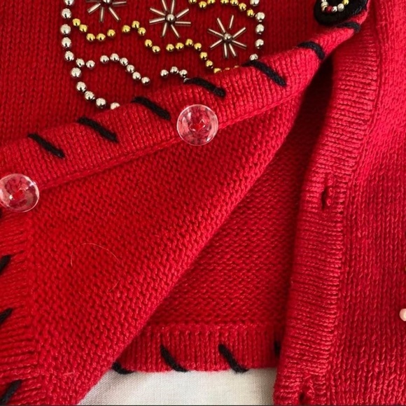 Beaded Christmas Red Sweater - Picture 4 of 8